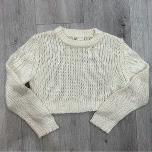 By the Way Offwhite Cream Cropped Knit Sweater